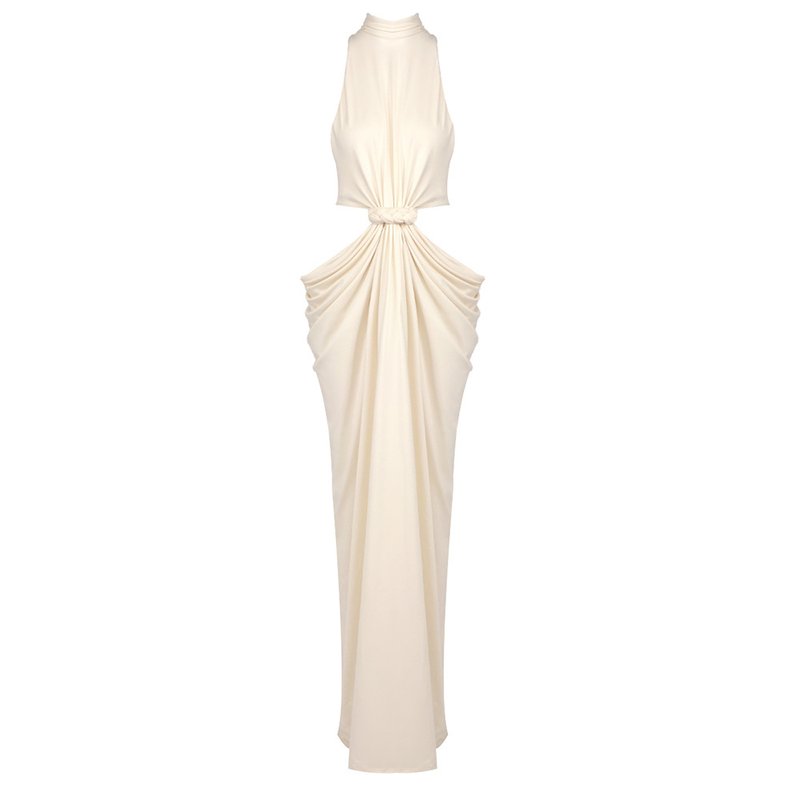 Halter Knot Front Maxi Dress H7023