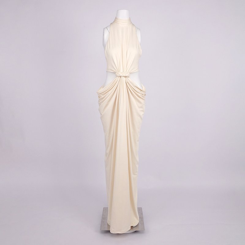 Halter Knot Front Maxi Dress H7023