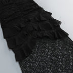 Halter Lace Ruffle Maxi Dress H7075