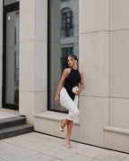 Halter Neck Asymmetric Midi Dress H6880