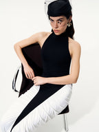 Halter Neck Asymmetric Midi Dress H6880