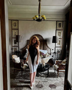 Halter Neck Asymmetric Midi Dress H6880