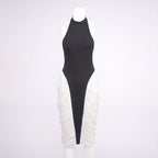 Halter Neck Asymmetric Midi Dress H6880