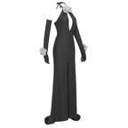 Halter Neck Black Mermaid Gown H6192
