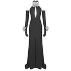 Halter Neck Black Mermaid Gown H6192