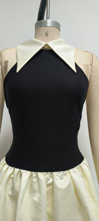 Halter Neck Contrast Maxi Dress H6827