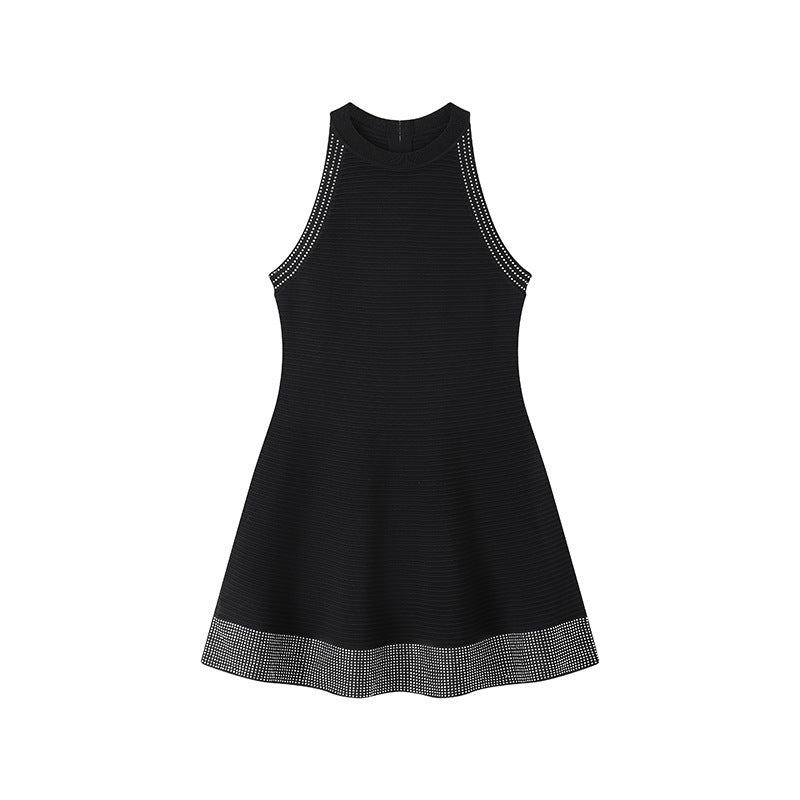 Halter Neck Ribbed Mini Dress H6696