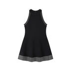 Halter Neck Ribbed Mini Dress H6696
