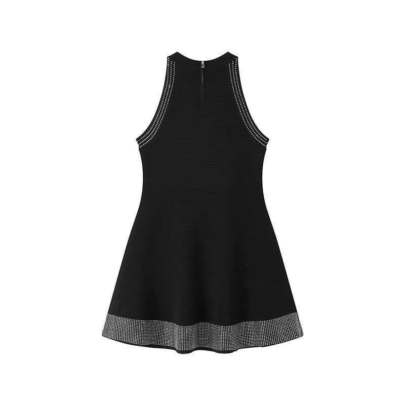 Halter Neck Ribbed Mini Dress H6696
