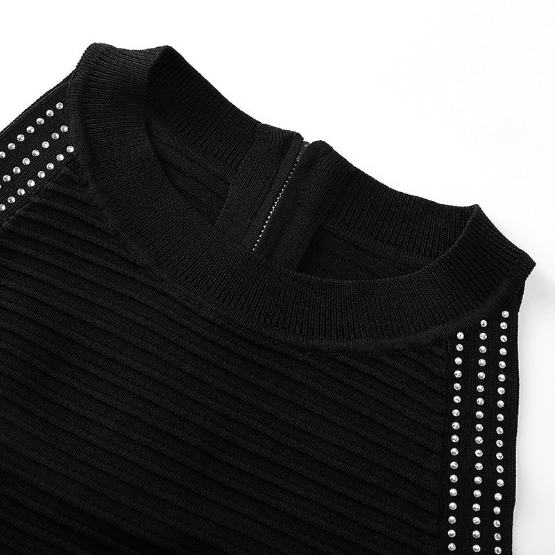 Halter Neck Ribbed Mini Dress H6696