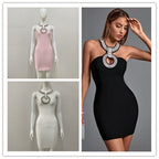 Halter Ring Detail Bodycon Dress H4580