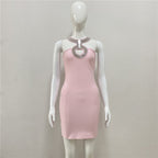 Halter Ring Detail Bodycon Dress H4580