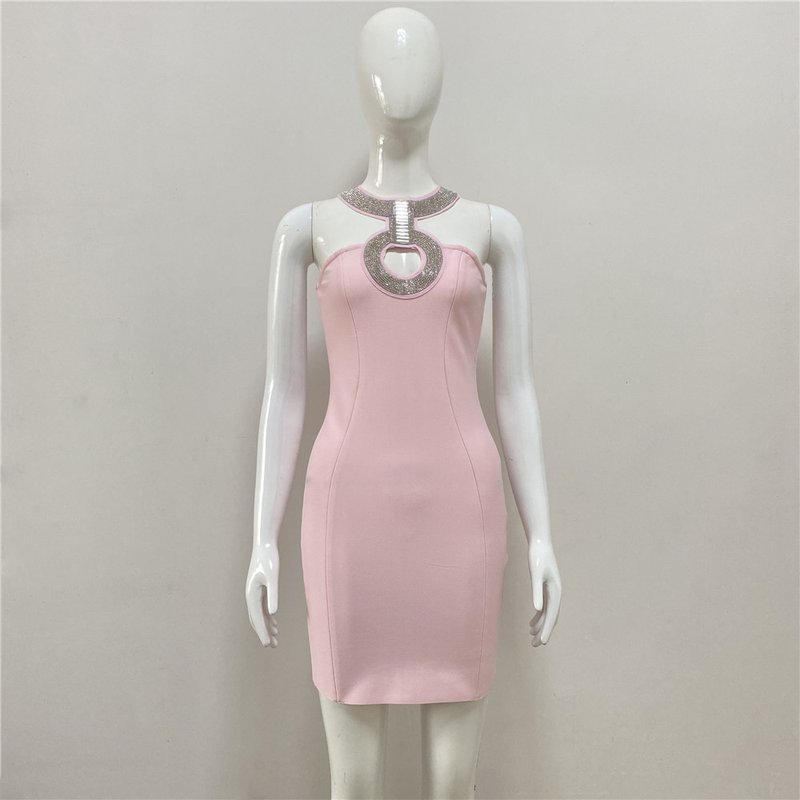 Halter Ring Detail Bodycon Dress H4580