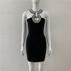 Halter Ring Detail Bodycon Dress H4580