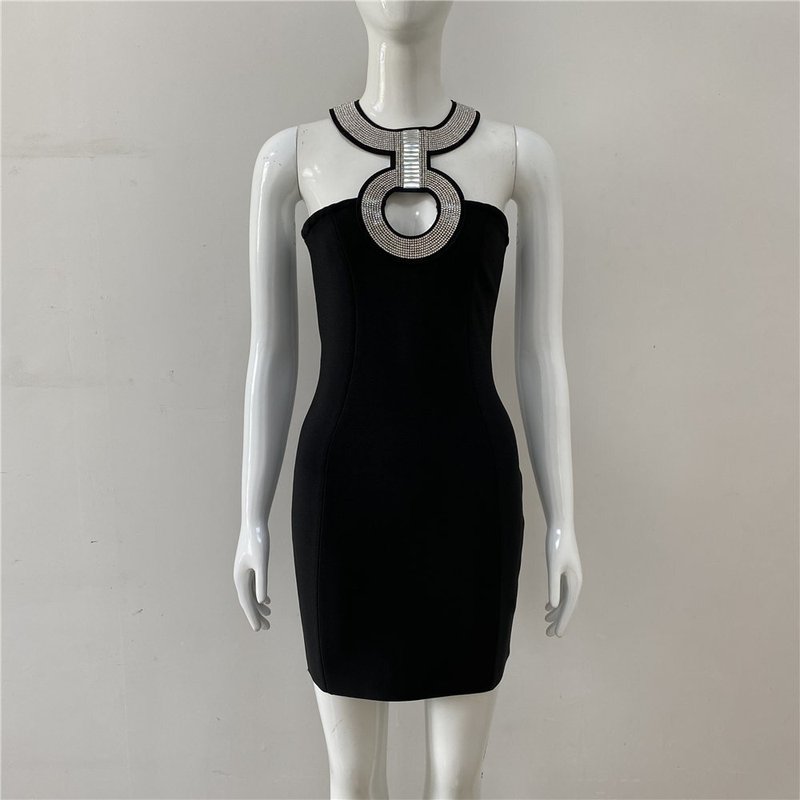 Halter Ring Detail Bodycon Dress H4580