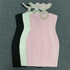 Halter Ring Detail Bodycon Dress H4580