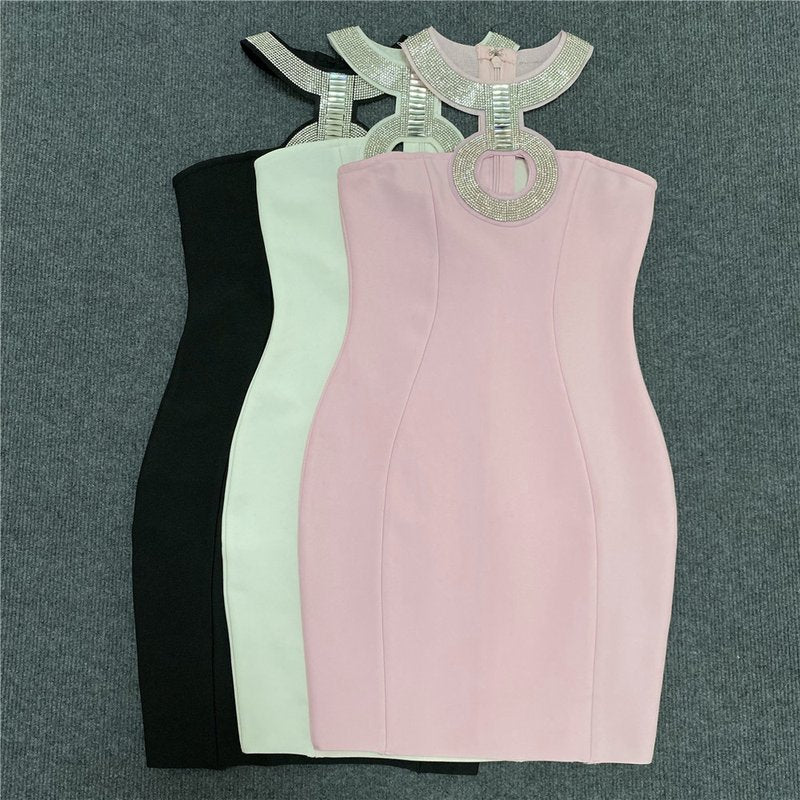 Halter Ring Detail Bodycon Dress H4580
