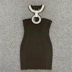 Halter Ring Detail Bodycon Dress H4580