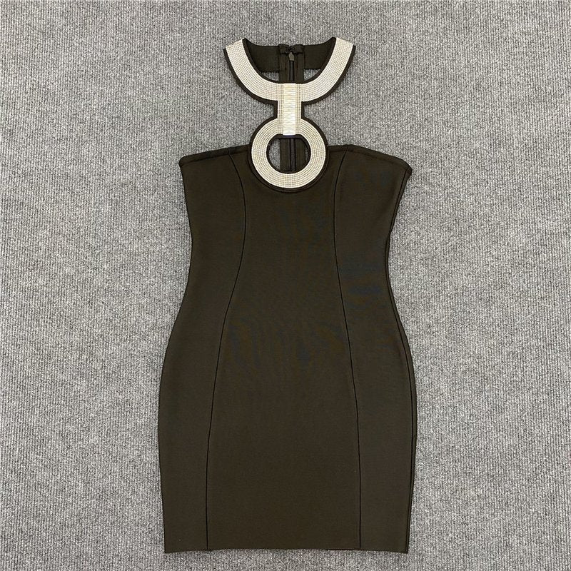 Halter Ring Detail Bodycon Dress H4580