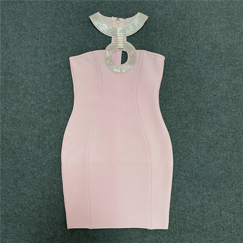 Halter Ring Detail Bodycon Dress H4580