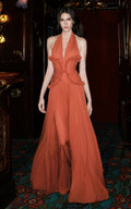 Halter Ruffle Detail Maxi Dress H6874