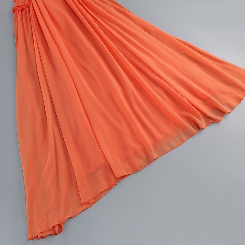 Halter Ruffle Detail Maxi Dress H6874
