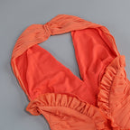 Halter Ruffle Detail Maxi Dress H6874