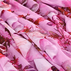 Halter Sleeveless Floral Print Ruffle Tiered Gown D2603