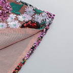 Halter Sleeveless Floral Sequin Embroidery Cocktail Mini Dress D26010