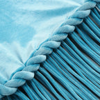 Halter Sleeveless Satin Fringe Hem High Slit Maxi Dress D26018