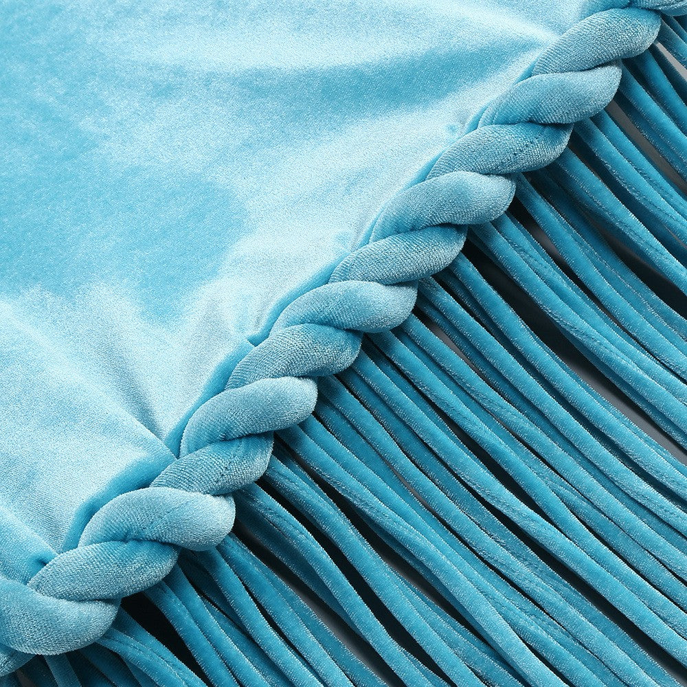 Halter Sleeveless Satin Fringe Hem High Slit Maxi Dress D26018