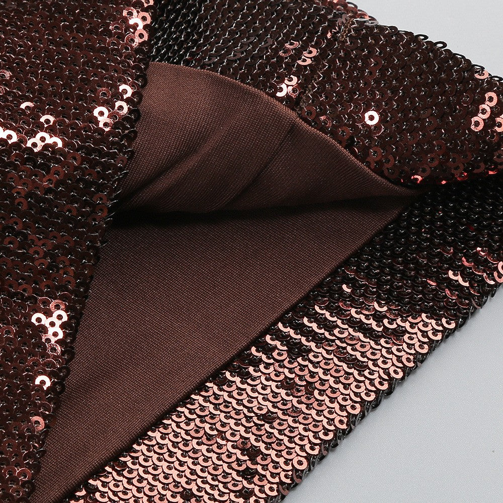 Halter Sleeveless Sequin Twist Detail Party Jumpsuit D26016