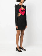 Heart Cutout Black Mini Dress H6337