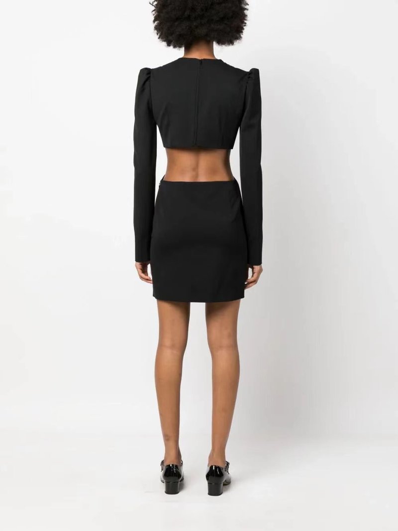 Heart Cutout Black Mini Dress H6337