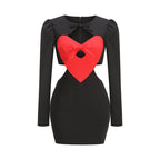 Heart Cutout Black Mini Dress H6337