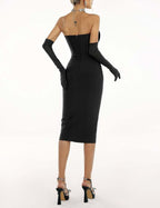Heart Embellished Strapless Bandage Dress H6275