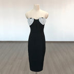 Heart Embellished Strapless Bandage Dress H6275