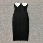 Heart Embellished Strapless Bandage Dress H6275