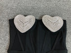 Heart Embellished Strapless Bandage Dress H6275