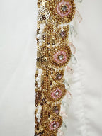 High Neck Beaded Slit Maxi Dress H7004