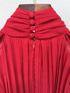 High Neck Cape Red Maxi Dress H6774
