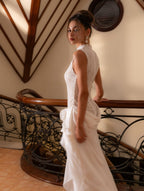 High Neck Lace Sheath Wedding Dress H7034