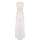 High Neck Lace Sheath Wedding Dress H7034