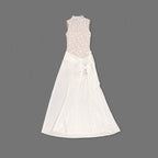 High Neck Lace Sheath Wedding Dress H7034