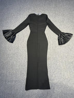 High Neck Long Sleeve Maxi Dress H6195