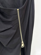 High Neck Sleeveless Zip Front Maxi Dress H7048