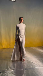 High Neck Slit Maxi Dress H7006