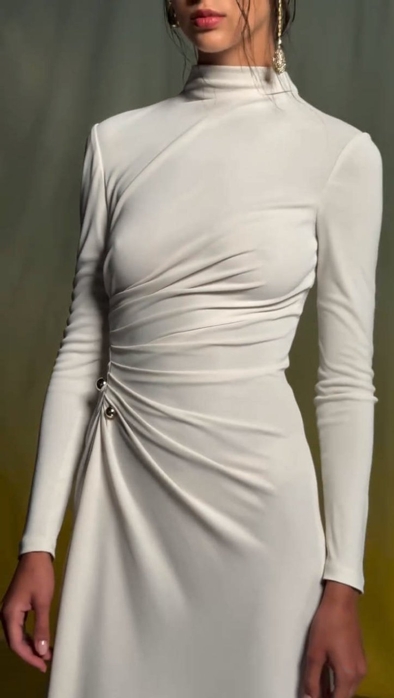 High Neck Slit Maxi Dress H7006