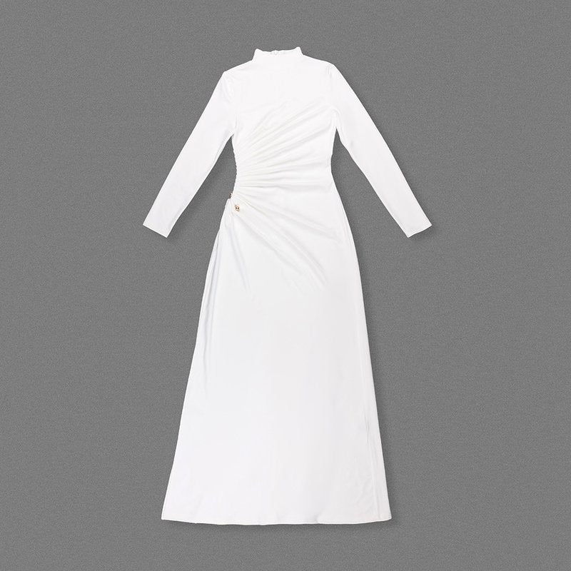 High Neck Slit Maxi Dress H7006