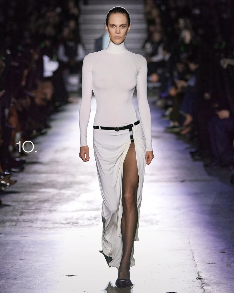 High Neck White Bodycon Gown H6790
